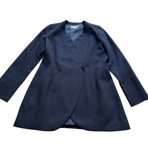 Giorgio Armani Le Collezioni Size 10 (44IT) Black Wool Designer Blazer Jacket
